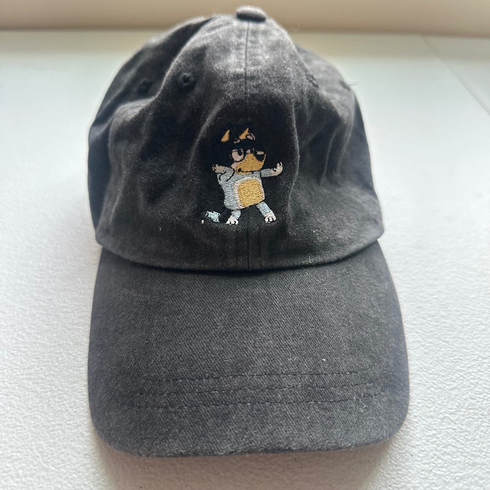 Bluey Embroidered‎ Baseball Cap Black One Size Fits All Cotton Blend Kids Adult